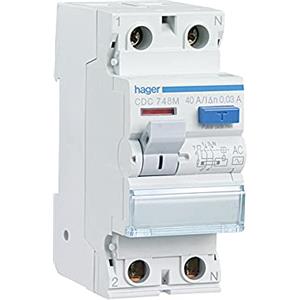 Hager M137166 - Cdc748m - tipo di interruttore differenziale ac, 2p, 40a, 30f