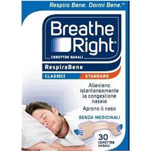 E.FA.S. SpA Breathe Right Cerottini Nasali Classici Standard - 30 Pezzi per Sollievo Immediato dalla Congestione Nasale