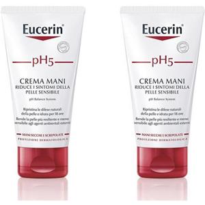 Eucerin Ph5 Crema Mani Bipacco 2x75 ml - Idratazione e Protezione Duratura per Pelli Delicate