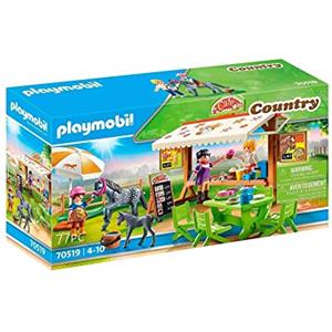 Playmobil Pony Café 70519 - Set da Gioco con Pony, Cucciolo di Pony, Figure e Accessori per Bambini dai 4 Anni