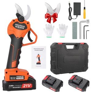 MISTRO Forbici Potatura Elettriche - 40mm Cesoie Potatura Elettriche Professionali Con 2 21V/2Ah Batteria - forbici a batteria da potatura per potatura per Giardinaggio Albero da Frutta Delle Viti