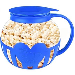 ACTIUSIS Popcorn Maker, Microonde, Popcorn Maker, vetro borosilicato popcorn, lavabile in lavastoviglie, per riunioni, feste, picnic, blu