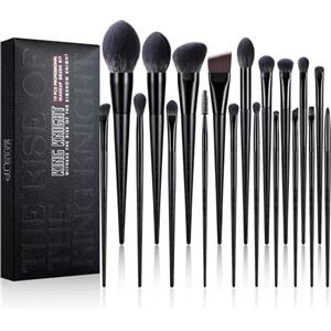EIGSHOW Pennelli per il trucco, EIGSHOWBEAUTY 19 PCS Set di pennelli per il trucco Premium sintetici per fondotinta in polvere contorno fard correttore ombretto sfumatura - nero