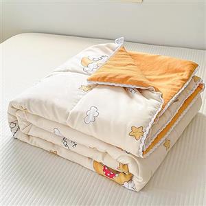 Surwin Copriletto Trapuntino Estivo Reversibile in Morbido Microfibra Leggero, per Letto Singolo Matrimoniale, Copriletto Stampa Moderno, Trapunta per Tutte Le Stagioni (Sogni d'oro,150x200cm)