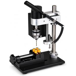 VOBOR Mini Trapano a Colonna, 200W Trapano Elettrico da Banco Velocità Regolabile 7 Velocità, Regolazione in Altezza 50mm, Supporto per Trapano, per Metallo Legno Acrilico Alluminio
