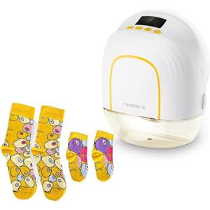 Medela Set Medela Melody InBra Tiralatte indossabile singolo, mani libere + Medela Calzini coordinati mamma-bambino | Edizione limitata dell'artista svizzera Yael Anders