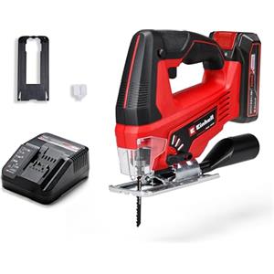 Einhell Seghetto alternativo Einhell TC-JS 18/70 Li (1 pz. 2,5 Ah) Power X-Change (18 V, prof. taglio 70 mm, cambio lama senza attrezzi, incl. batteria 2,5 Ah + caricabatterie, 1 lama per sega)