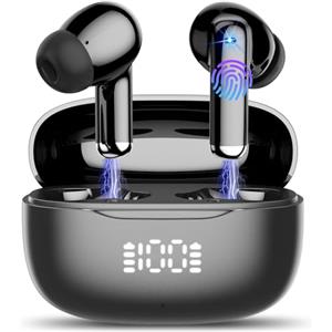 Tiksounds Cuffie Bluetooth , Auricolari Bluetooth 5.4 in Ear, Cuffie Wireless con 4 ENC Mic HiFi Stereo, Cancellazione Rumore, 40 Ore Sport Cuffie Senza Filo, IP7 Impermeabili LED Display per iOS/Android, USB-C