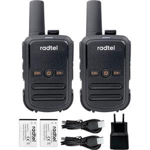 Radtel RT12 Walkie Talkie Ricaricabile per Adulti Portatile a Lungo Raggio Senza Licenza PMR 446 Radio Ricetrasmettitore 16CH Vivavoce VOX per Escursioni in Campeggio… (Nero)