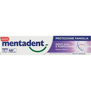 Mentadent Protezione Famiglia, Dentifricio Denti Sani e Forti, con Fluoro e Minerali, Uso Giornaliero per Adulti e Ragazzi da 7+ anni, 75 ml