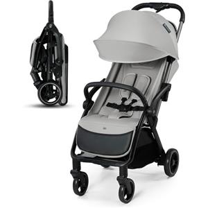 kk Kinderkraft Kinderkraft APINO Passeggino Leggero fino 22 kg, Solo 7,5 Kg, Passeggino Da Viaggio, Pieghevole automatico, Schienale Regolabile In Posizione Sdraiata, Copertura Antipioggia, Grigio