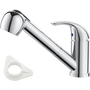 DAYONE - Rubinetto da cucina in cromo con doccetta estraibile, rubinetto in acciaio inossidabile SUS304 ad alta pressione, miscelatore da cucina con 2 tipi di getto, girevole a 360°, per lavello da