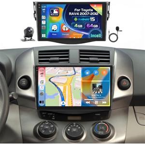 Inefala 4G+64G Autoradio Android 15 per Toyota RAV4 2007-2012 | 9 Pollici Touchscreen, Wireless CarPlay, Android Auto, GPS, WiFi, RDS/FM, BT, SWC, Retrocamera, Mic
