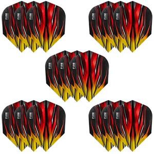 Harrows Freccette di Fuoco, 5 Set di Alette per Freccette (15 Alette totali), 100 Micron, Extra Resistenti, realizzate nel Regno Unito, Accessori Professionali per Freccette, Colore Giallo