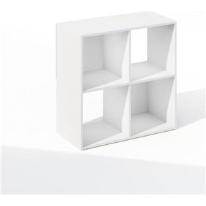 Furinno Pelli Cubic Mobile Portaoggetti, Libreria, Scaffale, 4 Cubi, Bianco