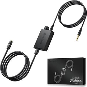 Neoteck 192 kHz Convertitore Digitale-Analogico con Volume Regolazione Volume Convertitore Ottico 3.5 mm con Chipset DAC Amplificatore incorporato Compatibile con Cuffie 3.5 mm Altoparlanti Computer