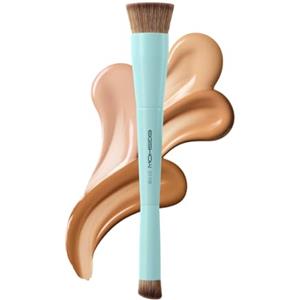 EIGSHOW Pennello per fondotinta e correttore, pennello da trucco a doppia estremità per una copertura impeccabile del fondotinta, correttore sotto gli occhi, vegano e cruelty-free (D110B)