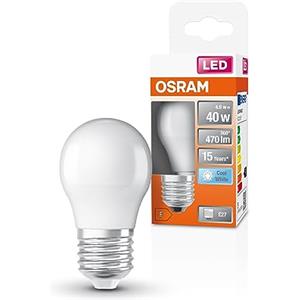 OSRAM Lampada LED Classic P40 E27 Goccia 470 Lumen Bianco Freddo 4000K Non Dimmerabile