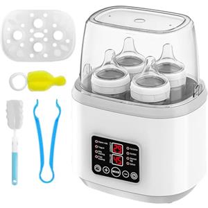 BORDEAG Scaldabiberon 8 in 1, sterilizzatore per biberon, controllo intelligente della temperatura, scaldabiberon con display LCD, mantiene caldo lo sbrinamento, mantiene il calore per 24 ore