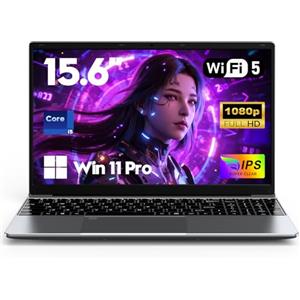 FUNYET Computer Portatile,2026 Laptop PC da 15,6 pollici 2026, 16 GB di RAM, SSD da 1 TB, Core i5 6200U, IPS FHD 1920 * 1080 Notebook, 5000 mAh, tastiera retroilluminata,supporta scheda TF