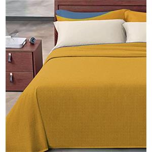 Passione per le tele COPRILETTO IN COTONE TINTA UNITA. Copriletto primavera/estate in piquet di cotone tinta unita millerighe leggero traspirante 8 colori disponibili (matrimoniale, oro)