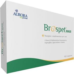 Aurora Biofarma Brospet Maxi - Alimento Complementare per Cani e Gatti, 40 Compresse Drenanti