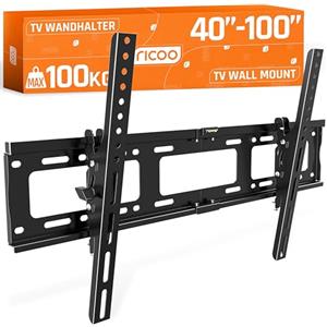 RICOO Supporto TV parete R17 Inclinabile Fisso Televisore 37"-75" 94-191 cm Staffa universale Televisione LED/LCD/Curvo VESA 300 x 200-600 x 400