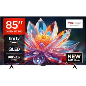 TCL 85T6C 85'' QLED TV 4K HDR, Fire TV (Dolby Vision e Atmos, HDR10+, Premi e Chiedi ad Alexa)