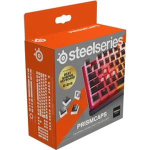 SteelSeries PrismCaps - Copritasteri a doppio tiro, in materiale termoplastico PBT resistente, compatibile con la maggior parte delle tastiere meccaniche, gambi MX - nero