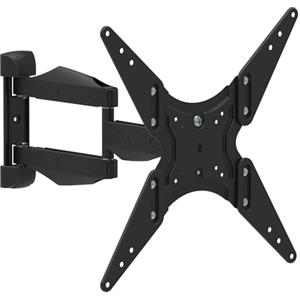 Atlantis P022-E11SBN Supporto TV parete orientabile, Staffa Braccio da Parete per TV da 13" a 65", Max 35Kg, Max VESA 400x400. Inclinazione Verticale +/-12°. Ruotabile 180° Estendibile fino 47cm.