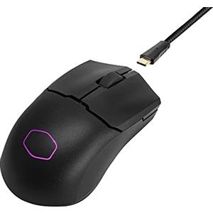 Cooler Master MM712 RGB-LED Mouse da Gioco Wireless Ibrido Ultraleggero 59g - Sensore Ottico PAW3370 19K DPI, Interruttori Ottici 70 milioni di Clic, On-The-Fly, MasterPlus+ (38 K DPI, solo PC), Nero