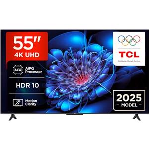 TCL 55P6K TV LED Direct da 55", TV HDR 4K, Smart TV con tecnologia Google TV (Dolby Audio, Motion Clarity, compatibile con Google Assistant e Alexa)