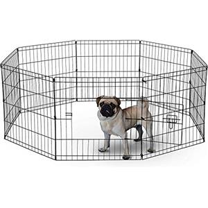 UNDERDOG Box a 8 pannelli adatto per cani/cuccioli/gatti e conigli, pieghevole, ideale per uso interno/esterno (61 cm, nero)