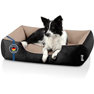 BedDog® Lupi Letto per Cane/Gatto Cuccia S Fino a XXXL, 24 Colori a Scelta, Cuscino per Cane, Divano per Cane, Cestino per Cane, Nero/Beige L