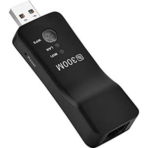 VELATEMOR Adattatore Wifi USB Wireless, Ripetitore Wireless USB da 300m, Amplificatore di Segnale AP Wifi Smart TV Network Adapter per la Rete di Computer Desktop