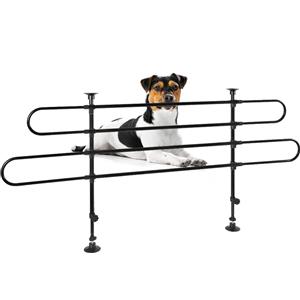 BAKAJI Griglia Divisoria Auto per Cani Universale con Asta Telescopica e Rete di Protezione, 2 Elementi