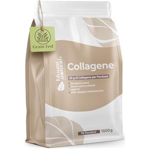 Bloom Naturals Beauty Supplements Collagene Idrolizzato in Polvere 1500 g (1,5 kg) - 20 g per Porzione - Gusto Neutro - Peptidi di Collagene Tipo 1 e 3 - Colageno Hidrolizado - Collagen Peptides Powder - Prodotto in Germania