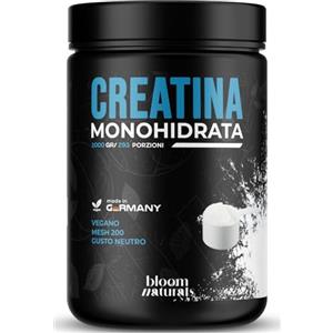 Bloom Naturals Beauty Supplements Creatina Monoidrata in Polvere 1000g - 293 Porzioni - Gusto Neutro, Mesh 200 - Vegana, Prodotta in Germania - Creatina Monoidrato Polvere - Creatine Monohydrate Pure - Testato in Laboratorio