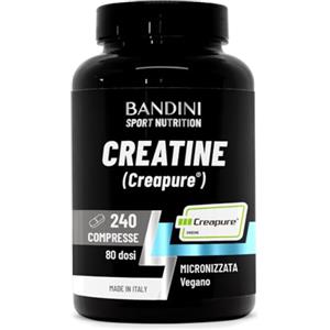 Bandini® Creatina CREAPURE® Monoidrata 240 Compresse - Integratore per Allenamento, Sport, Palestra e Pre Workout - Micronizzata 100% Vegan - A base di Creatine Monoidrato per ATP e recupero