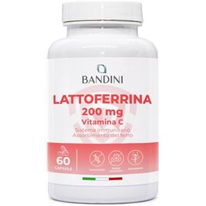 Bandini® LATTOFERRINA 200 Immuno - 200mg di Lactoferrina per CAPSULA (60 capsule) - Integratore Alimentare ad Alto Dosaggio con Vitamina C - Antiossidante Naturale per Sostegno al Sistema Immunitario