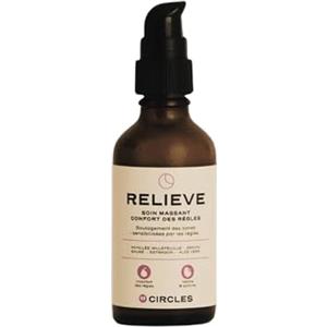 Circles RELIEVE - Trattamento Massaggiante Naturale per il Comfort del Ciclo con Arnica, Achillea e Salvia | Allevia Dolori Mestruali, Crampi e Tensioni Pelviche | Senza Oli Essenziali | 50 ml