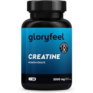 Gloryfeel Creatina Monoidrata, 320 Capsule, 3000 mg di Creatina Pura per Dose, Amminoacido per Migliorare le Prestazioni Fisiche in Palestra*, Supporto Durante e Pre Workout e Senza OGM