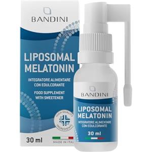 Bandini® Melatonina Liposomiale Spray per Dormire, Solo 5 spruzzi per Addormentarsi, Alto Dosaggio e Assorbimento, Integratore Vegano per Riposare Meglio, Rapido Sonno Notte, Jet-Lag, 30ml, No OGM