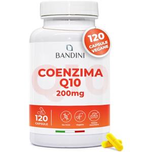 Bandini® Coenzima Q10 200mg, 120 Capsule Vegane (Per 4 mesi) 1 Capsula al Giorno, Ubiquinone Puro 100% Coq10 200mg Fermentato Naturalmente, Alto Dosaggio, Co Q 10 ad Alta Biodisponibilità senza OGM