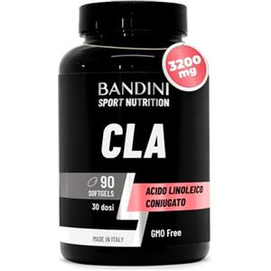 Bandini® CLA 3.200mg, Integratore di Acido Linoleico Coniugato, Olio di Cartamo Puro, Fonte di Acidi Grassi Omega 6, Per Sport, Palestra e Allenamento, Alto dosaggio, 90 Capsule Molli (Softgels)