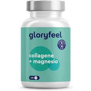 Gloryfeel Collagene + Magnesio, Integratore con Idrolizzato di Collagene 3600 mg e Puro Ossido di Magnesio, per il Benessere di Ossa e Tessuti, 450 Compresse per Oltre 2 Mesi di Scorta, Qualità Testata