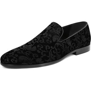 YFFUSHI Loafers Uomo Lusso Ricamati Scarpe Basse Comfort Mocassini Uomo da Guida Barca Classic, Nero, 45