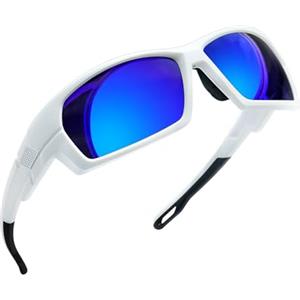 Joopin Occhiali da Sole Sportivi Polarizzati Uomo Donna UV400 Protezione Montagna Trekking Corsa Running Pesca Guida Occhiali Ciclismo (Specchiati Blu)