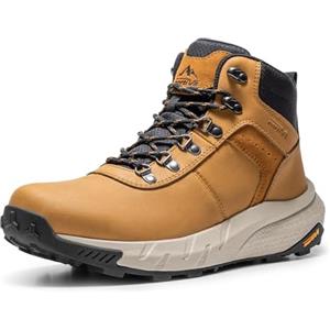 NORTIV 8 Scarponi Trekking Impermeabili da Uomo, Leggeri, da Esterno Pelle Trekking,Size 40,Marrone,NMUMHB2505
