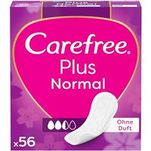 Carefree Salvaslip Plus Normal con profumo leggero (56 pezzi), salvaslip super assorbenti per includere istantaneamente i liquidi, taglia normale